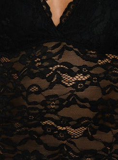 Sloen Lace Halter Top Black