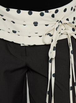 product Princess Polly Seneca Wrap Pants Charcoal Polka Dot Mid Rise Pants 