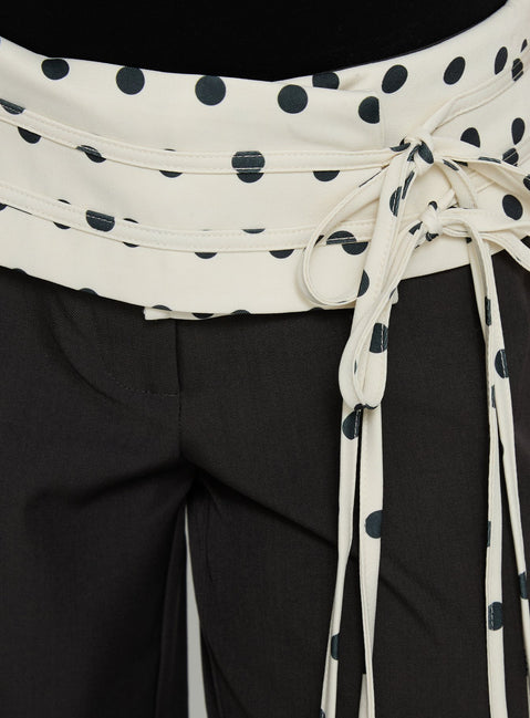 product Princess Polly Seneca Wrap Pants Charcoal Polka Dot Mid Rise Pants 