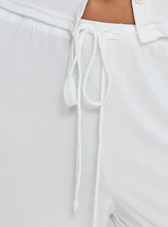 product Princess Polly Gavrielle Jersey Wide Leg Pants White Mid Rise Pants 