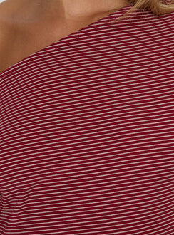 Sugar Surge Off Shoulder Sleep Top Cherry Stripe