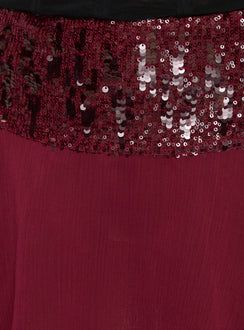 product Princess Polly Zenayda Drop Waist Sequin Mini Skirt Burgundy Mini Skirts 
