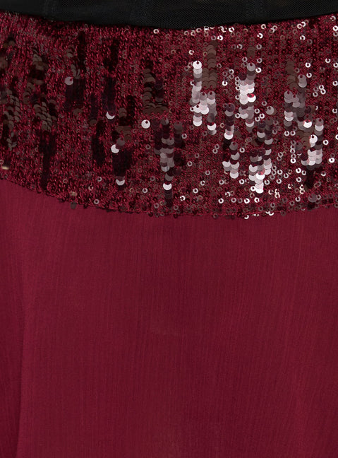 product Princess Polly Zenayda Drop Waist Sequin Mini Skirt Burgundy Mini Skirts 