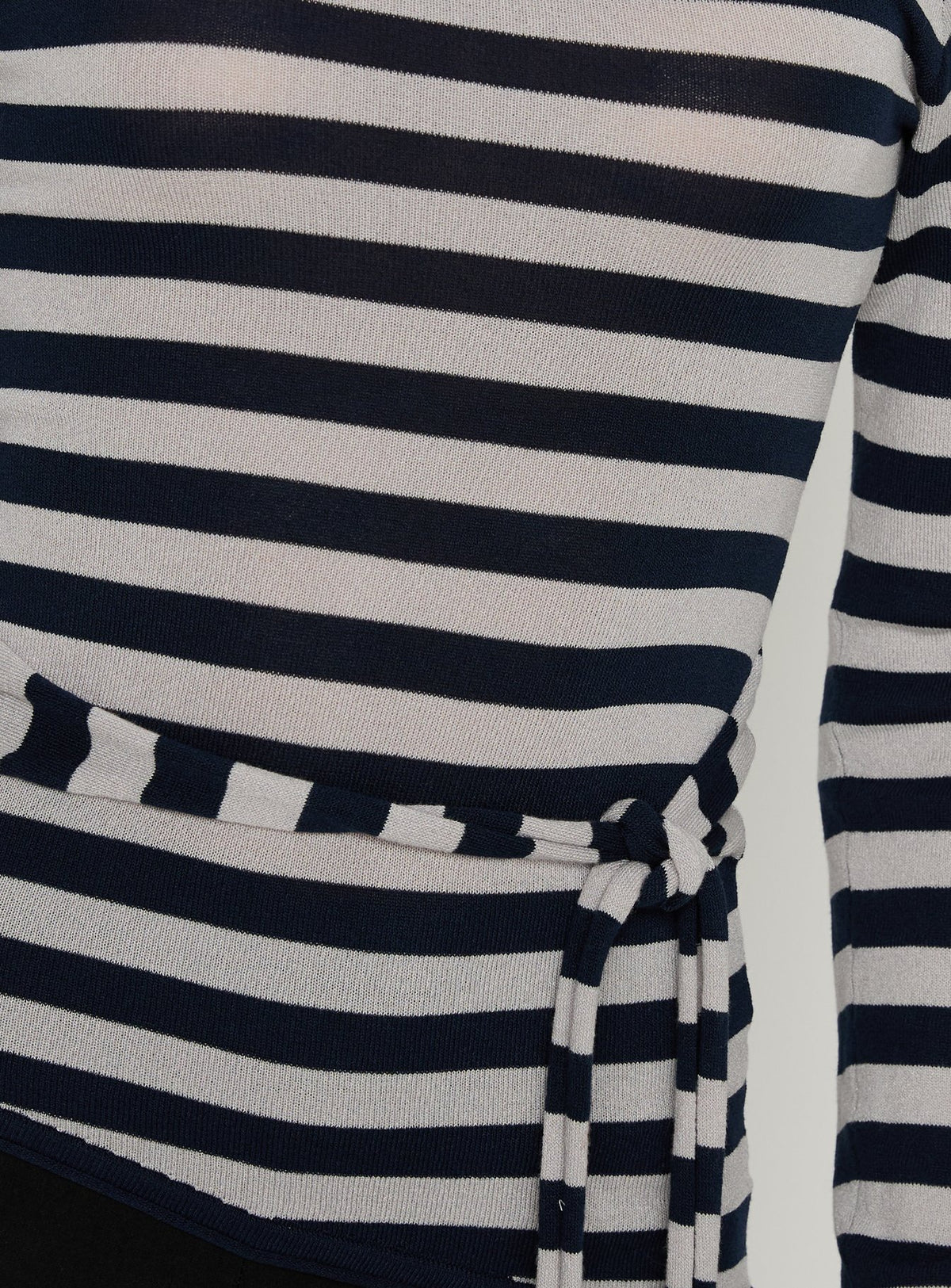 Kastor One Shoulder Long Sleeve Top Navy / Grey Stripe
