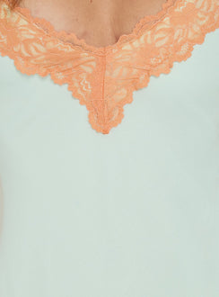 Call My Lover Lace Slip Mini Dress Aqua / Orange