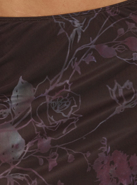 Laena Midi Skirt Purple Floral