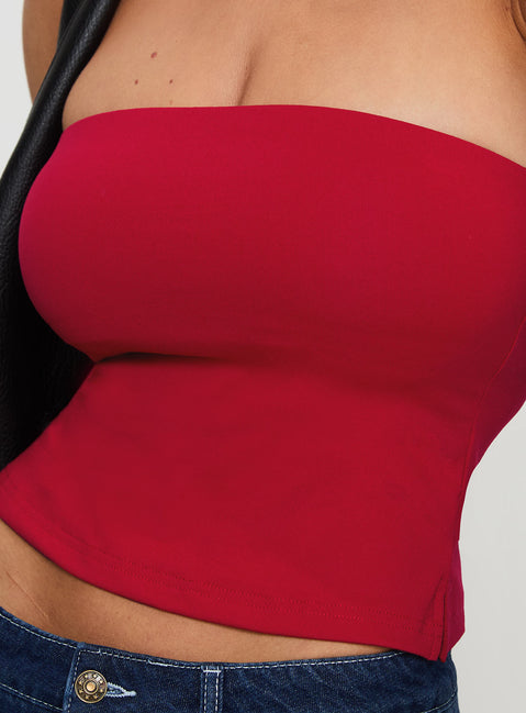 product Princess Polly Aurorah Strapless Top Red Sleeveless straight 