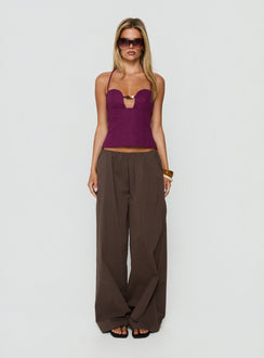 Karessa Beaded Top Plum