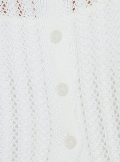 Presenting the Avalisa Knit Cardigan White womens-jumpers with short length detail product Princess Polly