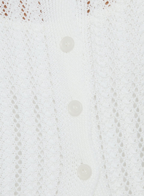 Presenting the Avalisa Knit Cardigan White womens-jumpers with short length detail product Princess Polly