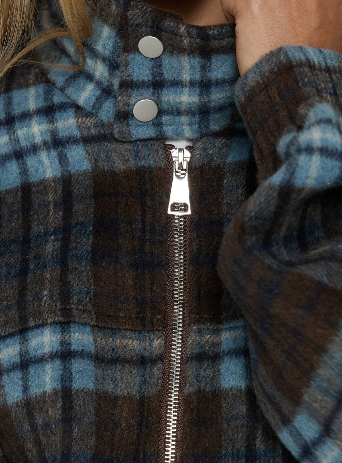 Ellissa Bomber Jacket Blue Check