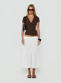 Lerissa Wrap Top Brown