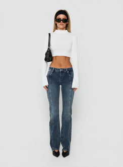 Palaces Low Rise Ringspun Bootleg Jeans Dark Indigo