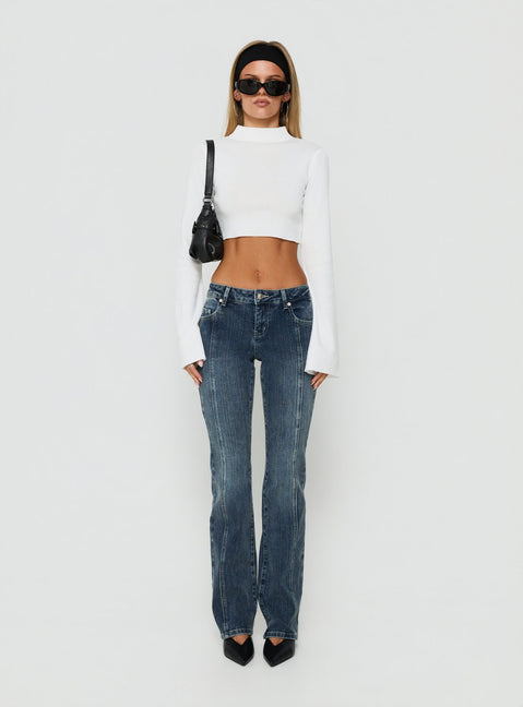 Palaces Low Rise Ringspun Bootleg Jeans Dark Indigo