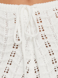 Rheara Knit Tie Waist Shorts White