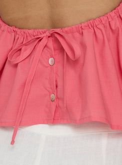 Dearest Low Back Babydoll Top Guava