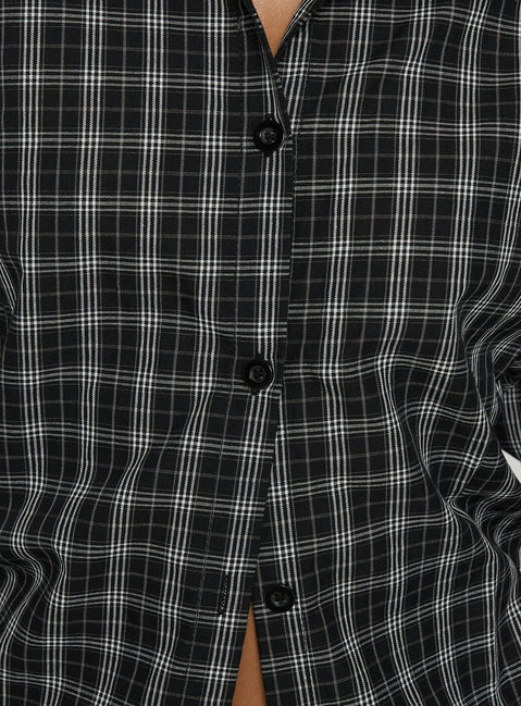 Quiny Long Sleeve Shirt Black Check