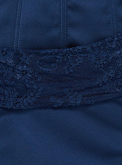 Sura Strapless Lace Detail Maxi Dress Navy
