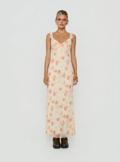 Aymi Frill Bust Detail Maxi Dress Multi Floral