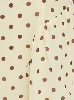 Dalona Strapless Drop Waist Mini Dress Yellow Polka Dot