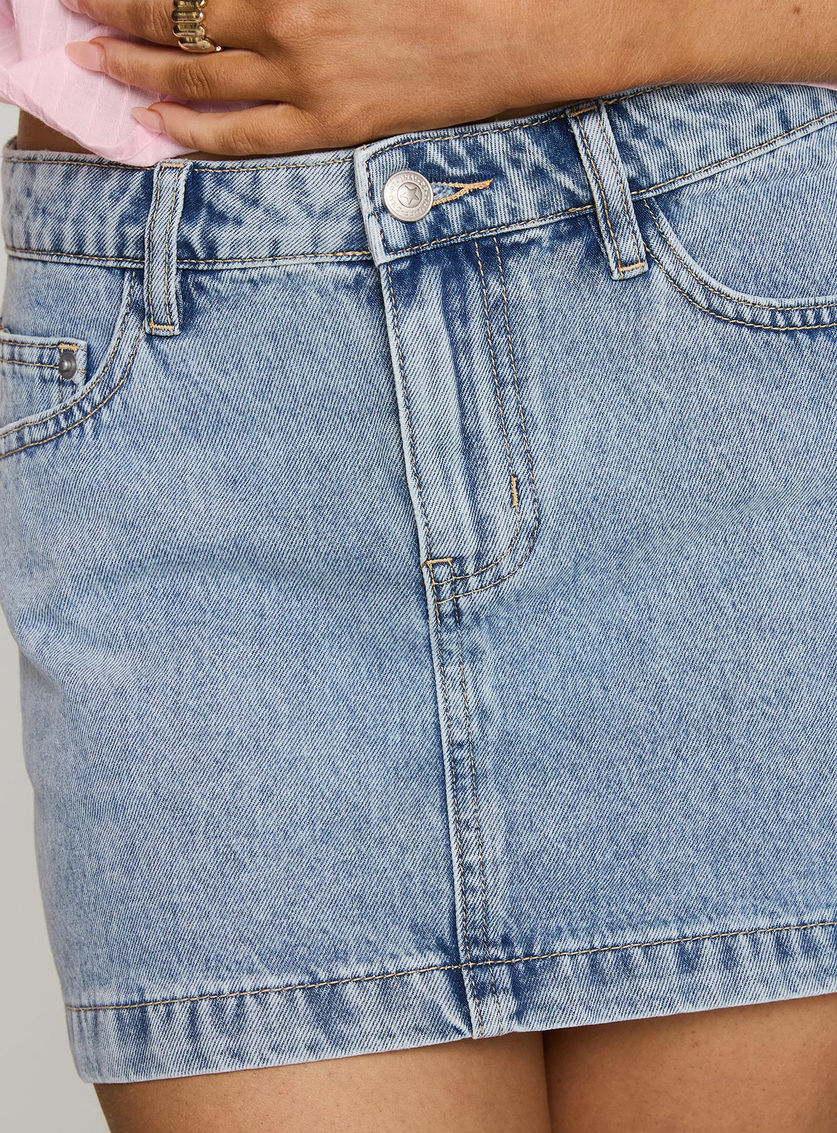 Nickei Denim Mini Skirt Light Wash
