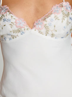 Hintz Satin Mini Dress White