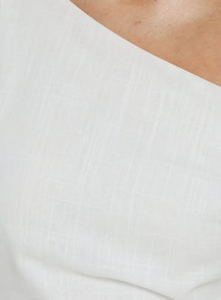 Izadonna Off Shoulder Cinched Mini Dress White