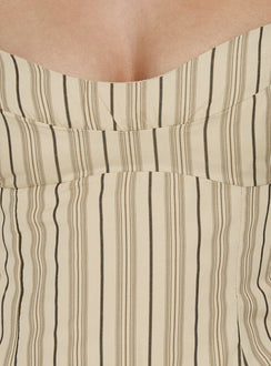 Kierstyn Corset Set Beige Stripe