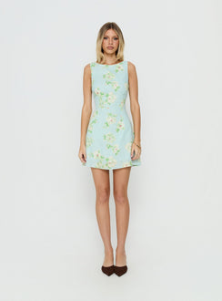 Alfalfa Mini Dress Blue Floral