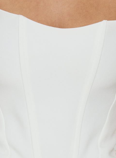 Ryana Corset Drape Maxi Dress White