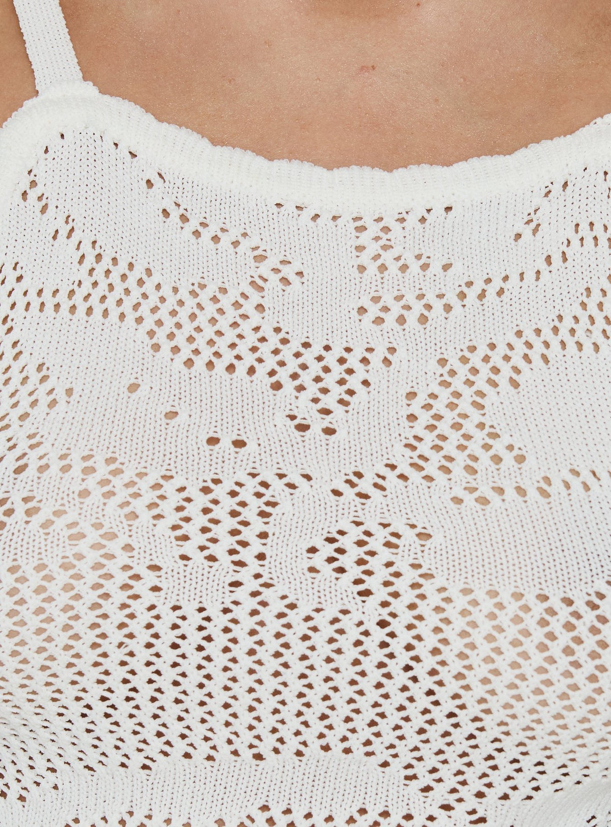Moon Glow Lace Crochet Cami Top Cream