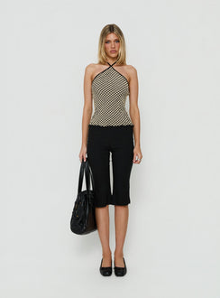 Caspiann Arrowneck Top Black / Butter Gingham