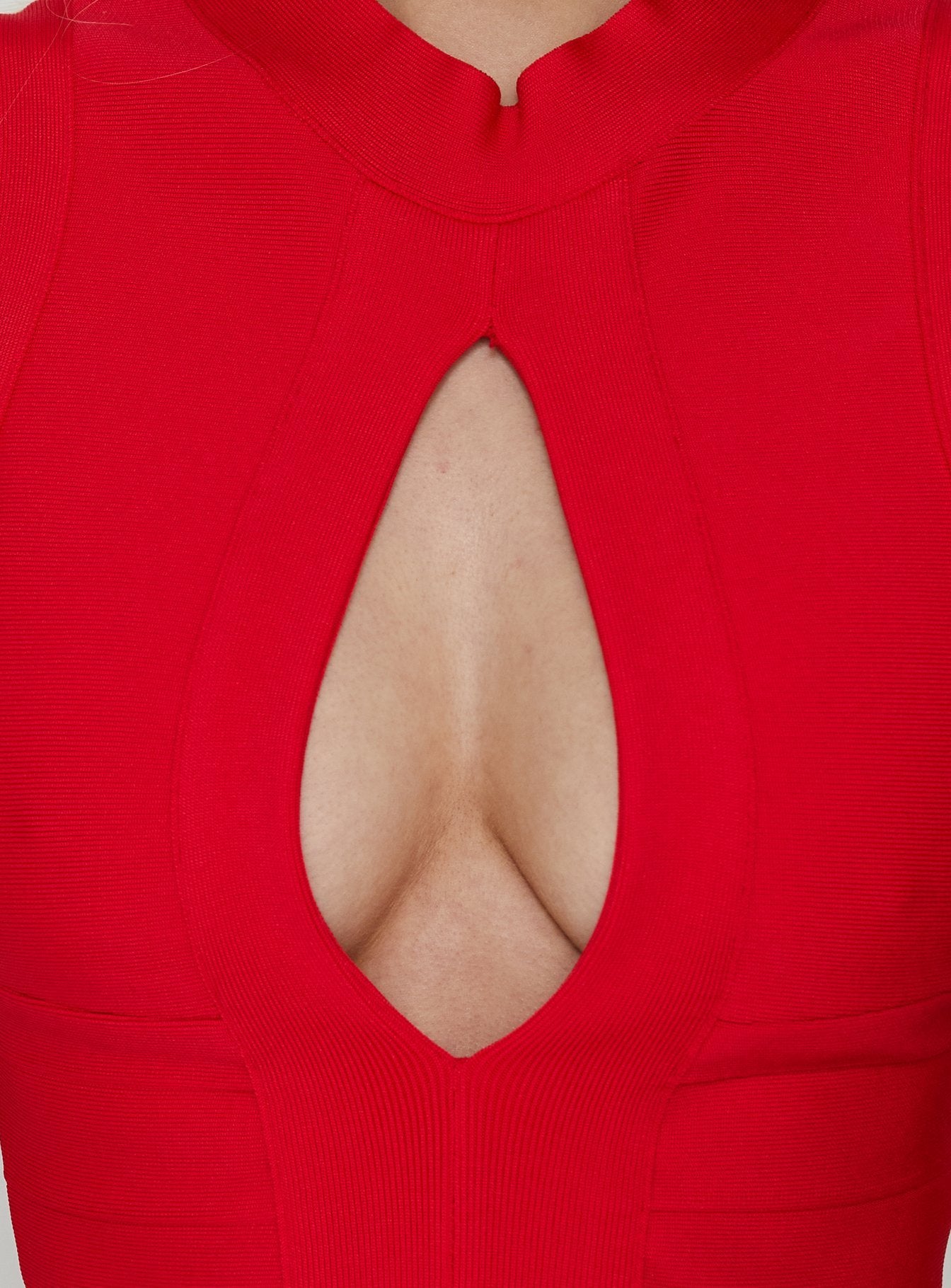 Kimanah Keyhole Bandage Mini Dress Red