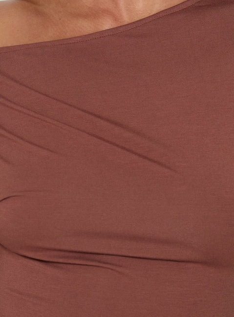 Luckiest Girl Off Shoulder Cinched Top Clay