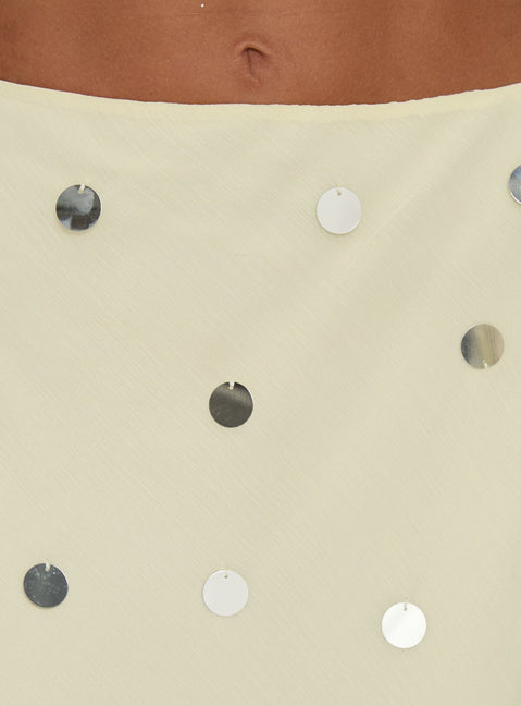 product Princess Polly Kessiah Sequin Midi Skirt Yellow Skirts 