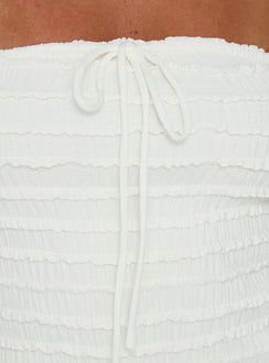 Jaima Textured Strapless Top Cream