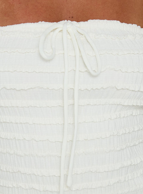 Jaima Textured Strapless Top Cream