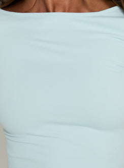 Daily Define Boatneck 3/4 Sleeve Top Icy Blue