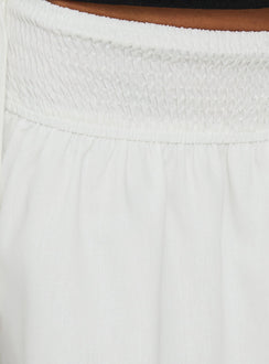 Presenting the Arroyo Linen Mini Skirt White womens-skirts in mini length Princess Polly