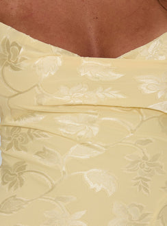 Celena Maxi Dress Lemon Burnout