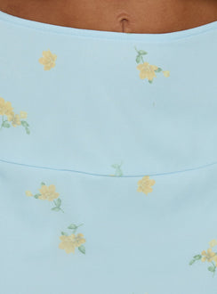 product Princess Polly Daphene Asymmetrical Midi Skirt Blue Floral Midi Skirts 