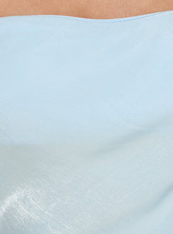 Rosabetta Strapless Tiered Mini Dress Blue / Silver