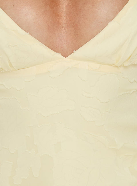 Lyricah Tiered Tie Back Maxi Dress Yellow