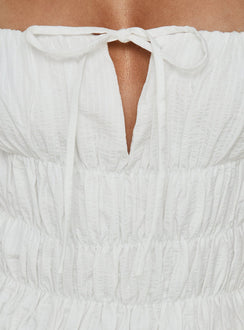 Loralei Shirred Maxi Dress White