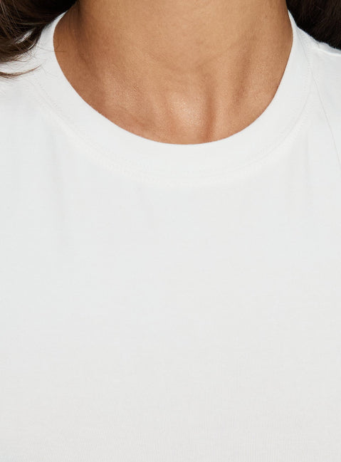 Valentinna Short Sleeve Curved Hem Top White