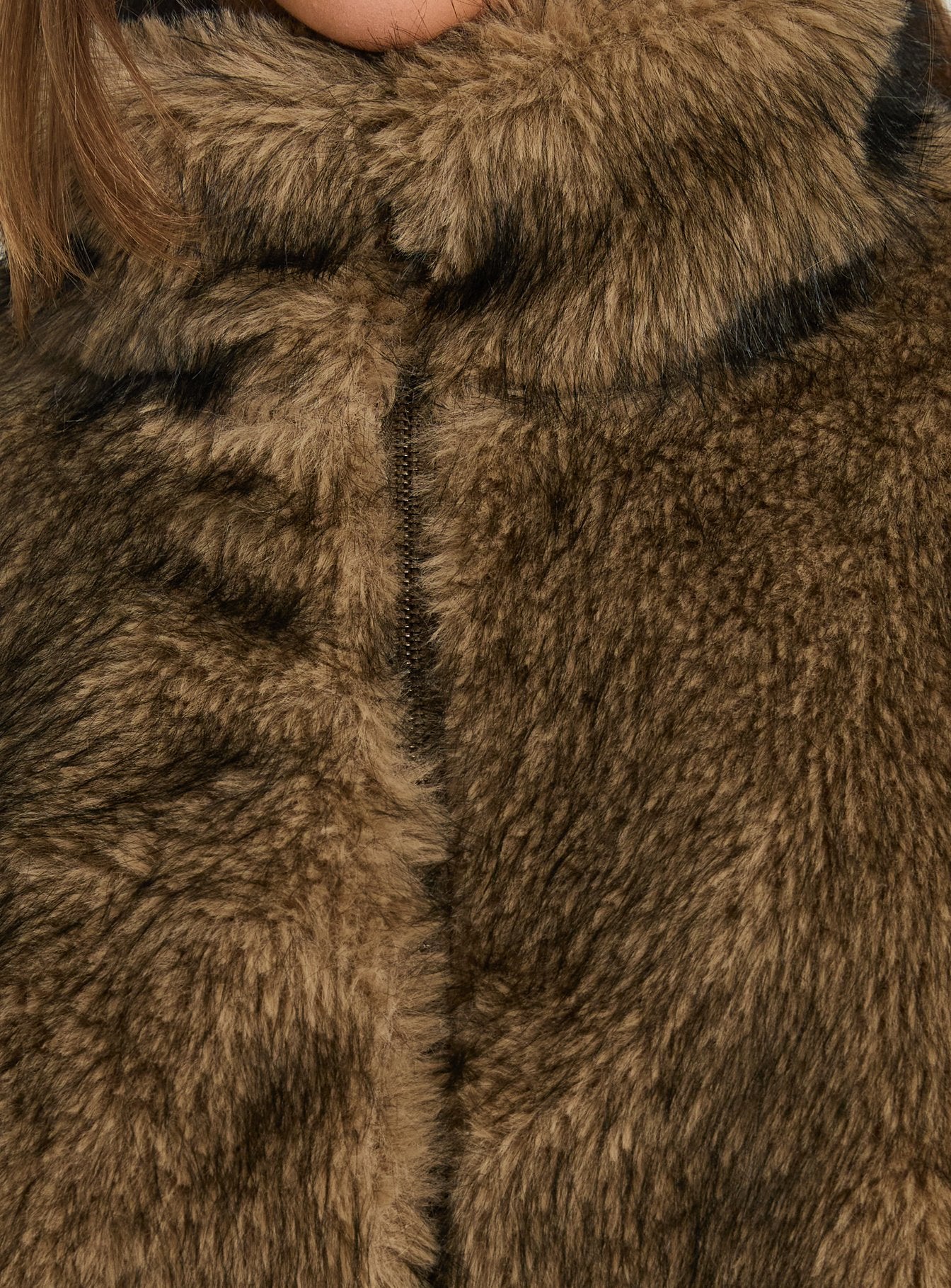 Luxia Faux Fur Funnel Neck Jacket Multi