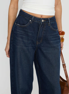 Naylor Mid Rise Wide Leg Jeans Mid Blue Denim Petite