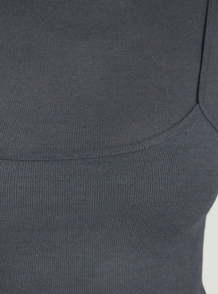 Isibella Layered Long Sleeve Top Charcoal
