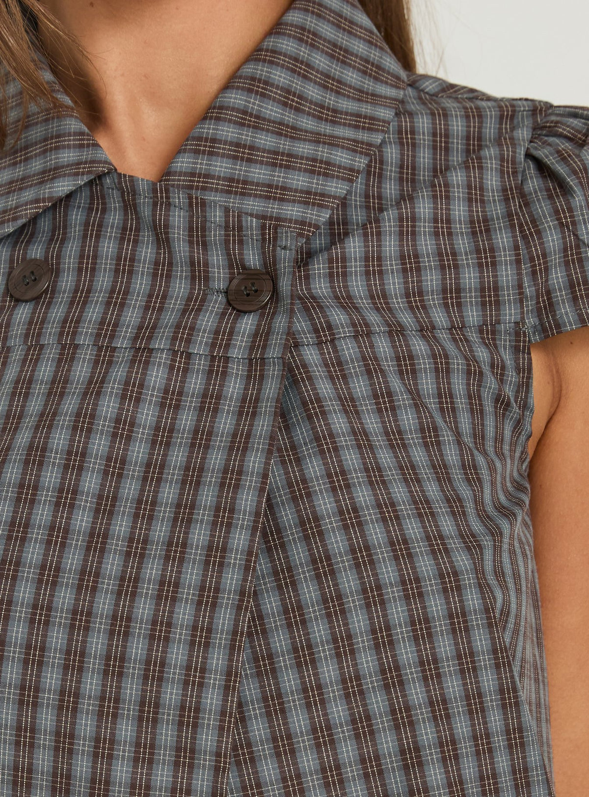 Tuckerr Trench Top Grey Check