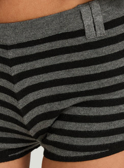 Asami Low Rise Micro Short Grey / Black Stripe